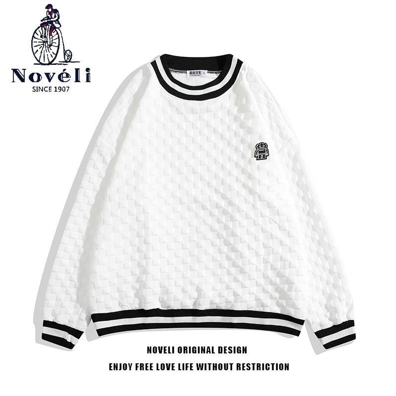 Áo nỉ Sweater dáng Oversize hoạ tiết caro 3D