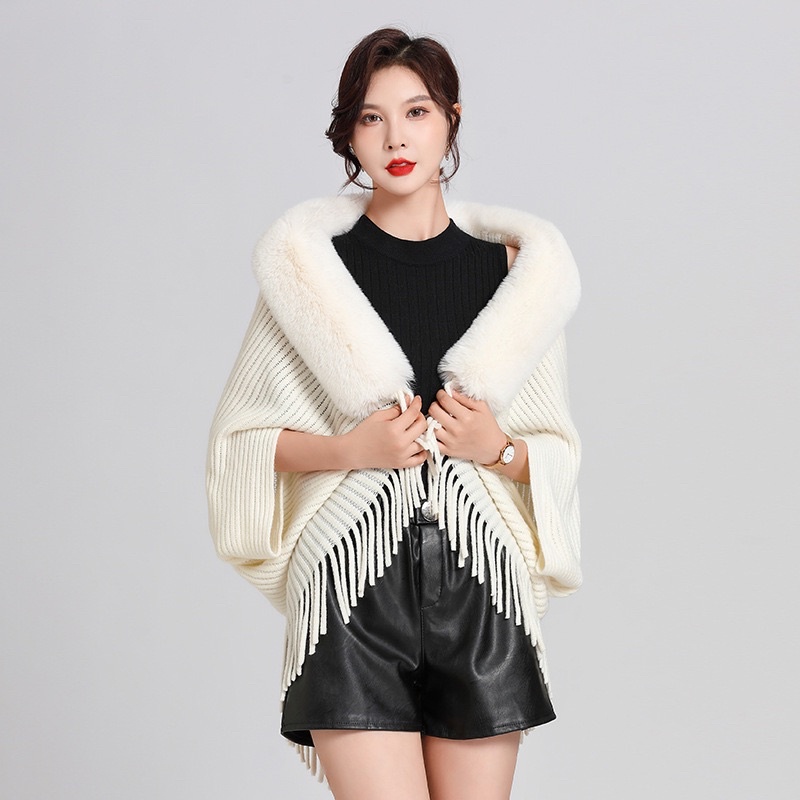 ÁO CHOÀNG LEN KẾT HỢP CỔ LÔNG