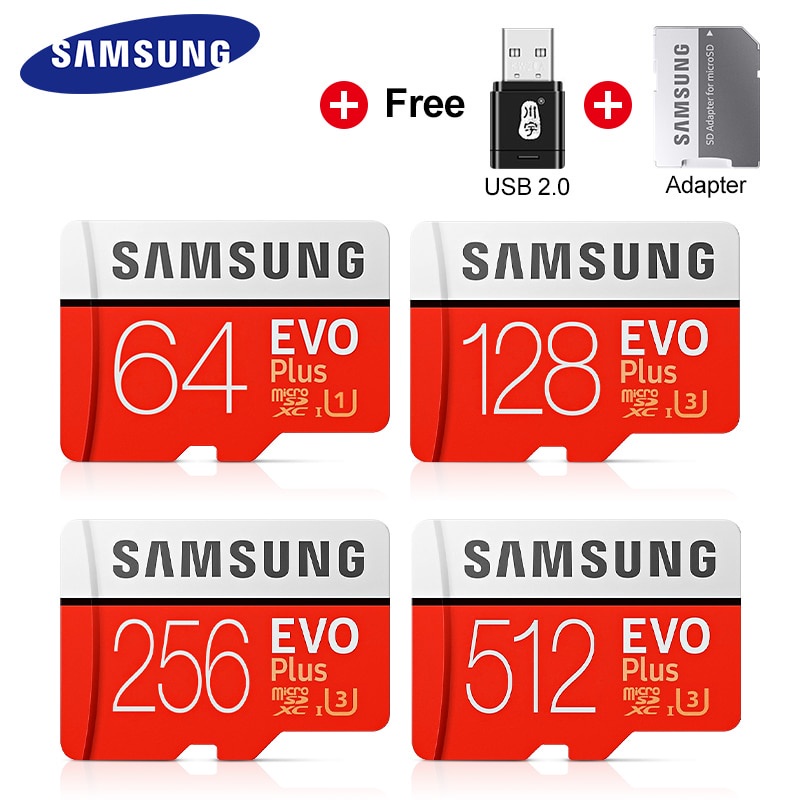 SAMSUNG Thẻ Nhớ micro SD 128GB Class 10 EVO + EVO Plus micro SD 512GB 256GB 64GB 8GB TF