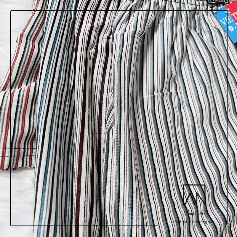 Quần thun sọc tăm quần đùi nam mặc nhà từ 40kg đến 75kg