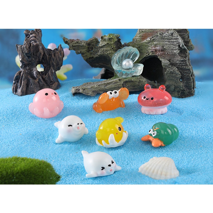 Mô hình các loài sinh vật biển trang trí terrairum, chậu cá thủy sinh