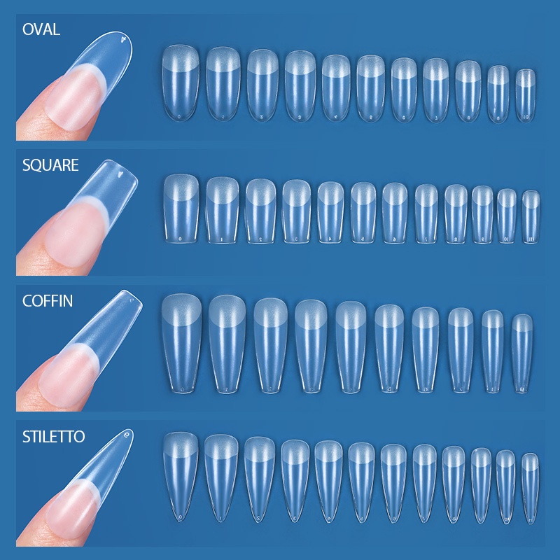 UR SUGAR Bộ 120 Móng Tay Giả Dạng Nhấn Bán Nguyệt Che Phủ Toàn Diện Chuyên Dụng Cho Salon