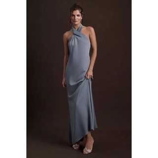 Đầm maxi cổ yếm satin lụa BHLDN xuất xịn