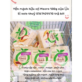 Yến mạch hữu cơ úc - macro organic traditional rolled oats.
