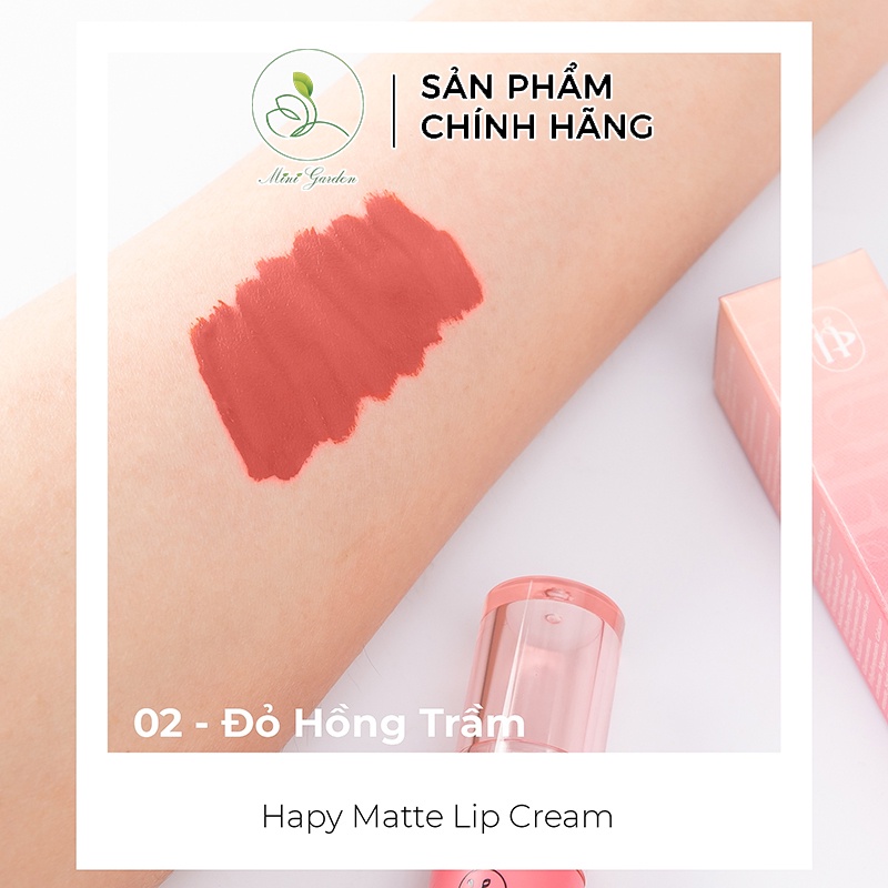 Son Ha:py Matte Lipcream Mini Garden 3.5ml và bông tẩy trang PV1036