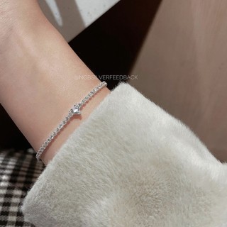 Lắc tay bạc nữ đính đá hình trái tim - Trang sức bạc Nobsilver