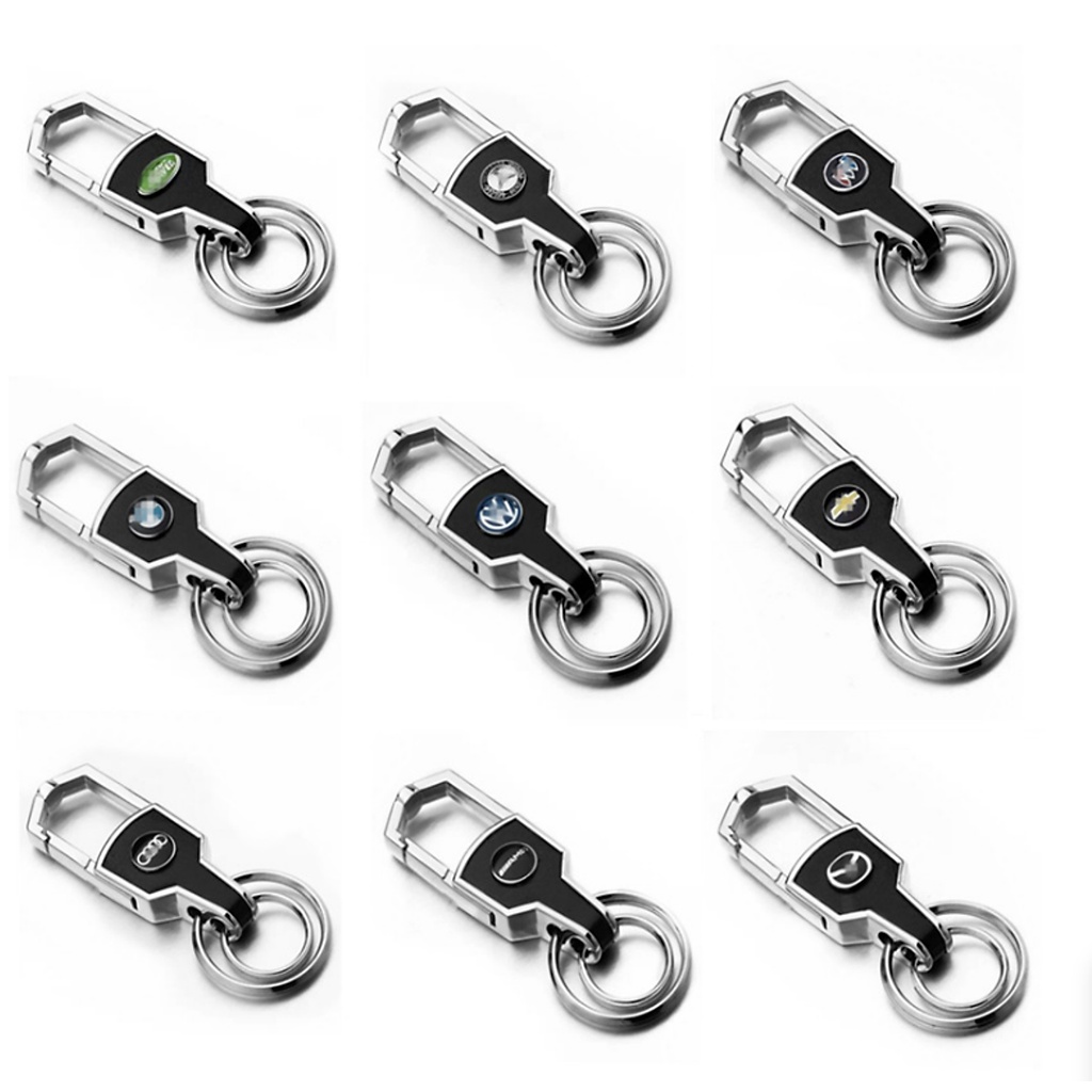 Móc Chìa Khóa Ô Tô Bọc Da Cao Cấp Gắn Logo Theo Hãng Xe Thiết Kế Sang Trọng