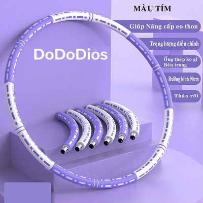 Màu Tím - Vòng Lắc Eo Bằng Kim Loại Lõi Rỗng Bọc Mút Xốp - Thay Đổi Được Cân Nặng - Chính Hãng Dododios