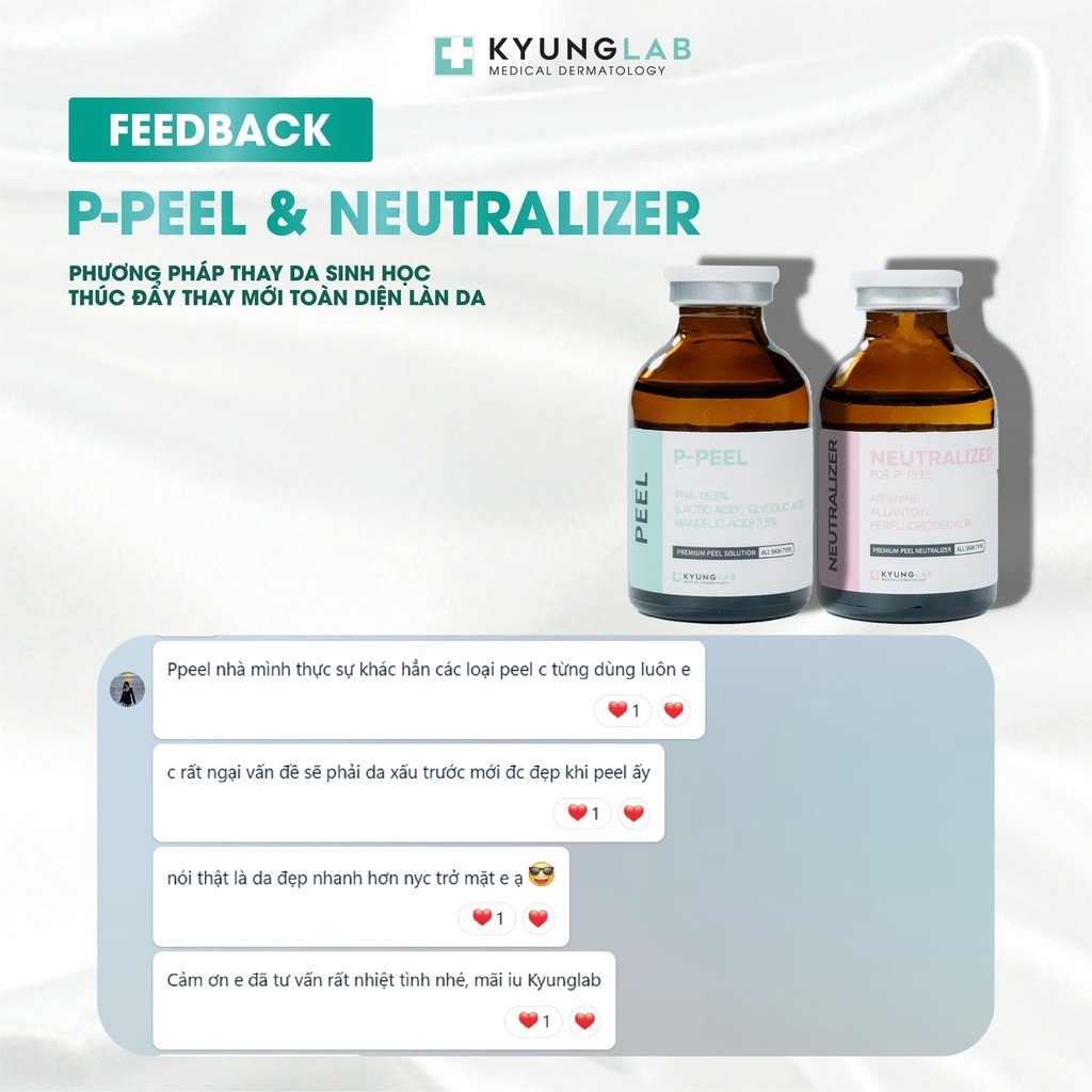 Peel da KyungLab P-Peel + Neutralizer thay da sinh học - tái sinh làn da không gây bong tróc da