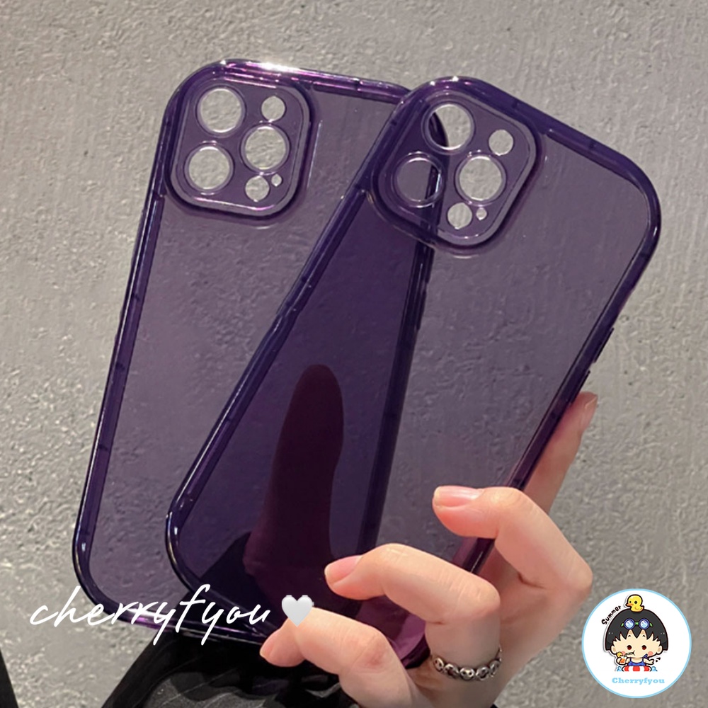 Ốp Điện Thoại TPU Mềm Trong Suốt Màu Trơn Chống Sốc Cho IPhone 14 13 12 11 Pro Max X XR 8 7 Plus