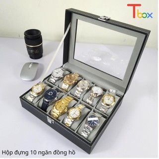 Hộp đựng đồng hồ 10 ngăn bằng da