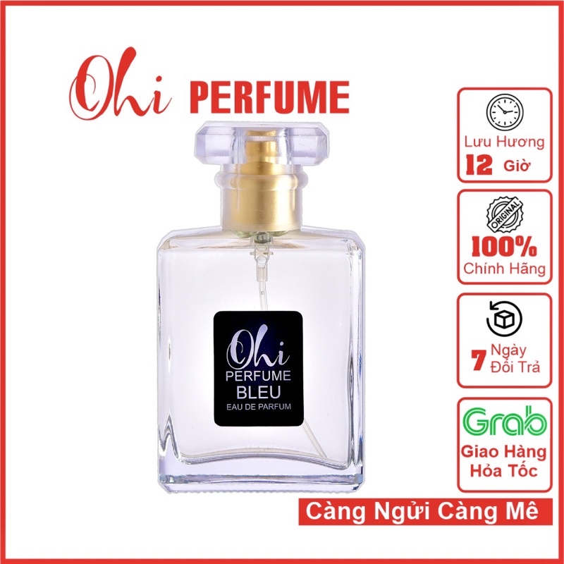 Nước Hoa Nam Chính Hãng - Ohi Bleu 50ml - Nước Hoa Nam Hương Gỗ Thơm Lâu - Nước Hoa Xịt Thơm Body Mùi Hương Quyến Rũ Nữ