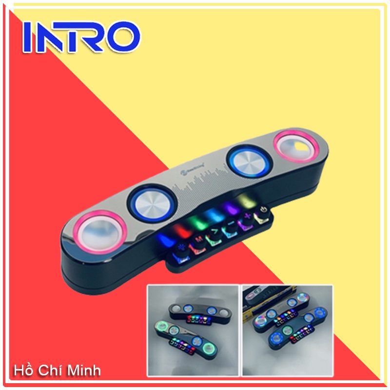 Loa Bluetooth Gaming NR-555, Loa Kép 10W*2, Phím Cơ Học, Loa Di Động Đèn Có Leser Nháy Theo Nhạc Hỗ Trợ Thẻ Nhớ
