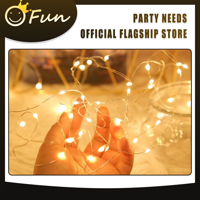 Dây Đèn LED 10 Bóng Dùng Pin Dài 2M trang trí sinh nhật Trang Trí Giáng Sinh Năm Mới