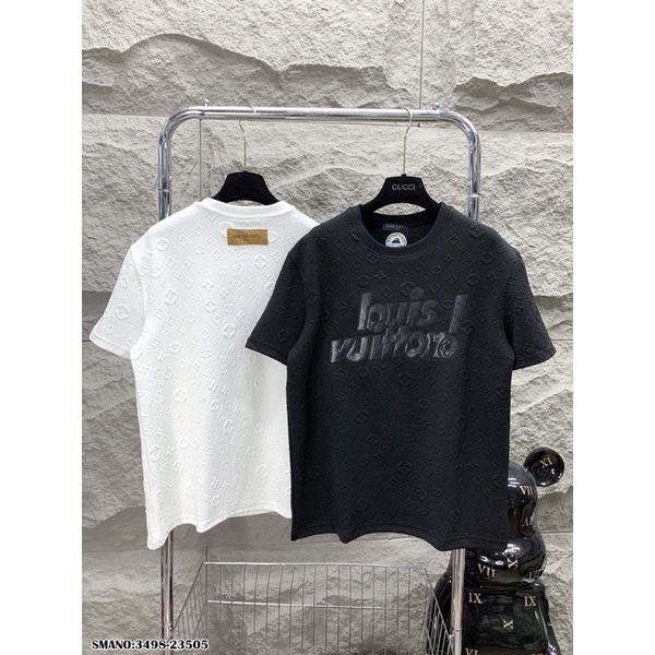 Áo phông LV nam thêu logo ở cổ cực đẹp -Áo phông nam thấm hút mồ hôi