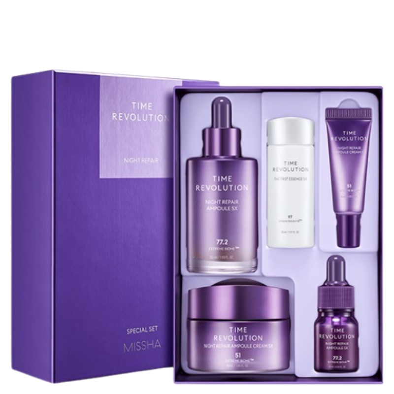 MISSHA Miss Rose Bộ Kem Dưỡng Da Ban Đêm + Bộ Đôi ampoule Cấp Tốc Ngày: 2025.08