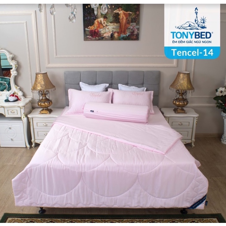 🌟CAO CẤP_CHĂN GA TENCEL LỤA 60S ITALY THƯƠNG HIỆU TONYBED, BỘ 5 MÓN GỒM CHĂN GIÁ SALE SỐC, TRỌN BỘ CHĂN GA GỐI TENCEL