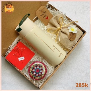 Quà tặng 8 3, quà sinh nhật với bình giữ nhiệt, túi nụ hoa thơm Lavender, nến thơm handmade Anni Handmade úi
