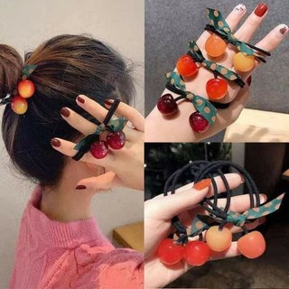 Dây cột tóc cherry đỏ xinh xắn thời trang Hàn Quốc