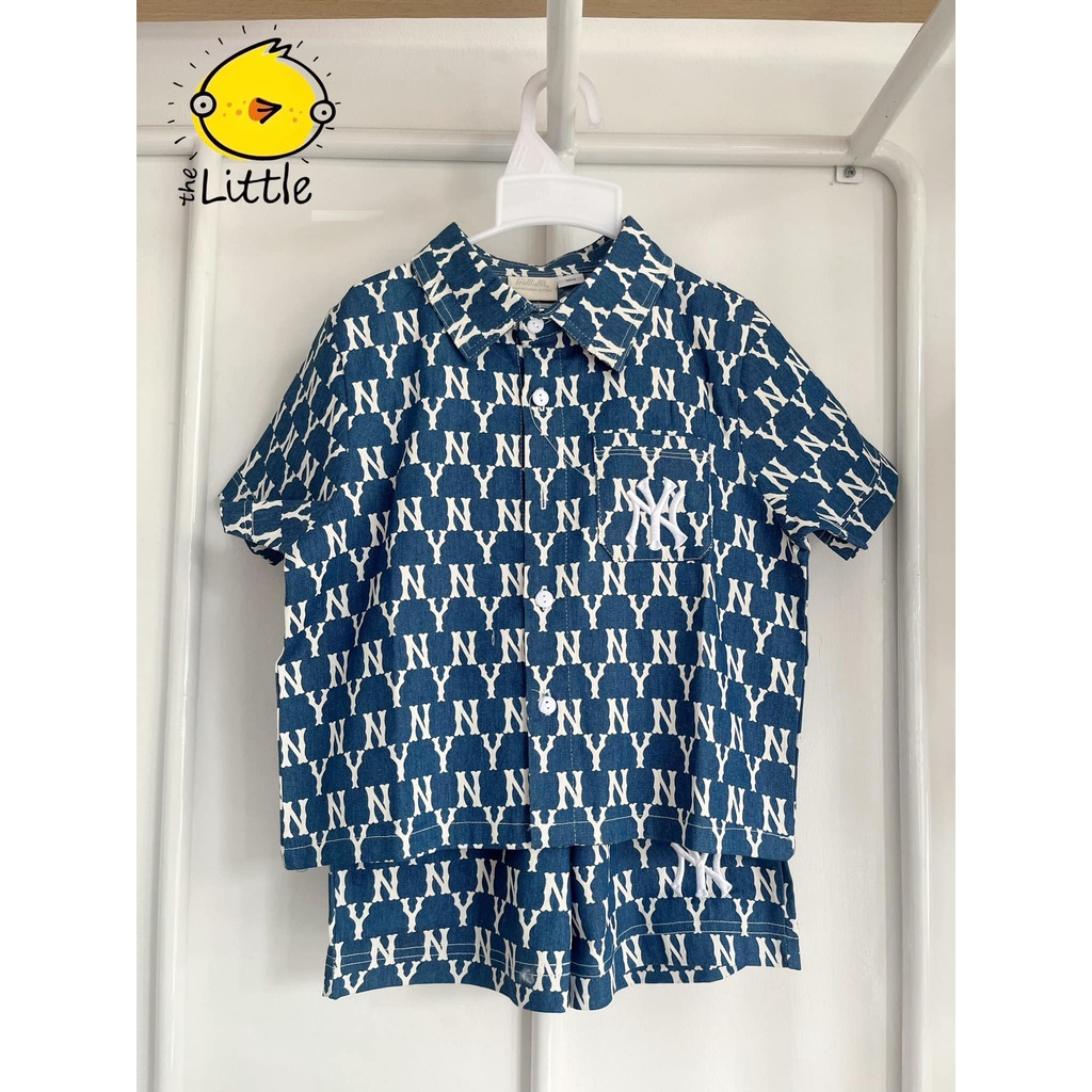 Bộ jeans họa tiết MLB bé trai bé gái 13-35kg