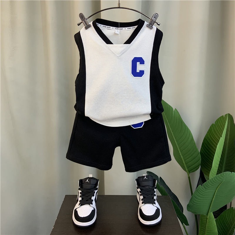 Sét Đồ Thể Thao Bé Trai Bé Gái Áo Sát Nách Phối Quần Short Chất Vải Thun Thoáng Mát , Đồ Bộ Bé Trai Mùa Hè Phong Cách