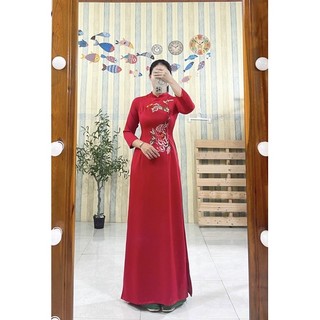Áo dài tây thi thêu hoa