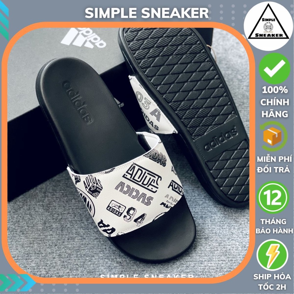 Dép Adidas Comfort 🔴Hàng Chính Hãng🔴Adidas Adilette Comfort Slides Black White Bản 2021 - Dép Quai Ngang Unisex [FZ1751]
