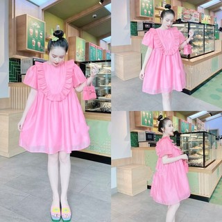 A82 Đầm Babydoll Phối Bèo Chất Voan Tơ Nhẹ Nhàng Xinh Xắn