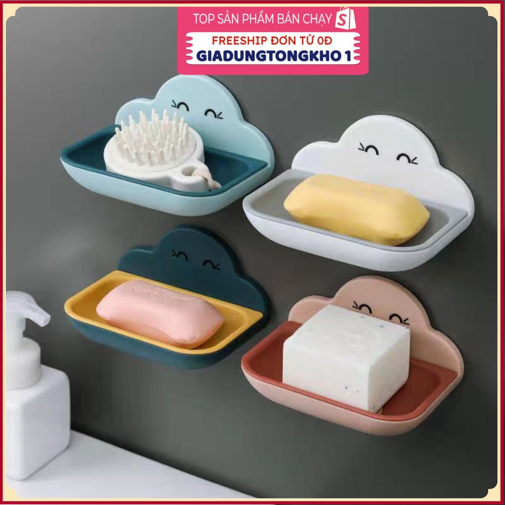 (Bán Buôn Sỉ) Kệ - Hộp, giá đựng xà phòng - xà bông treo tường đám mây tiện ích tặng kèm miếng dán chắc khỏe
