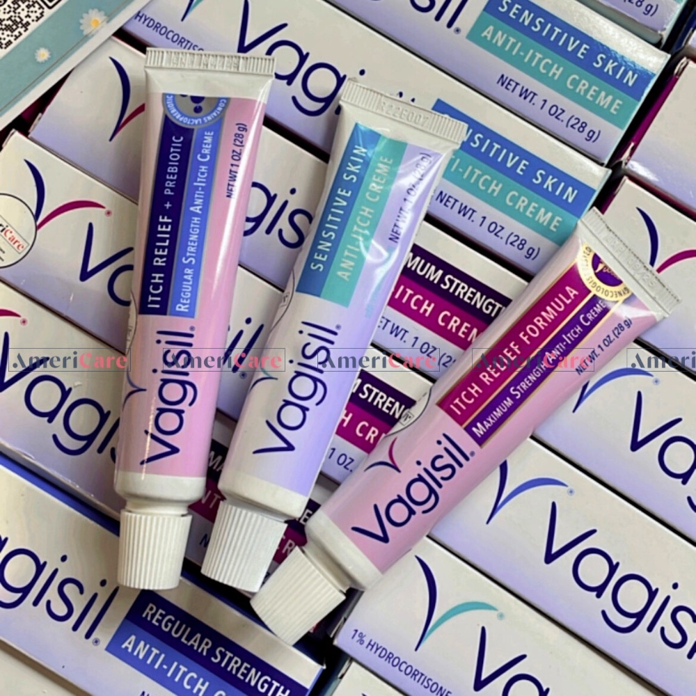 Kem Vagisil Dưỡng Ẩm Giảm Ngứa Vùng kín Regular, Sensitive và Maximum Strength [Bill Mỹ- Date Mới Nhất]