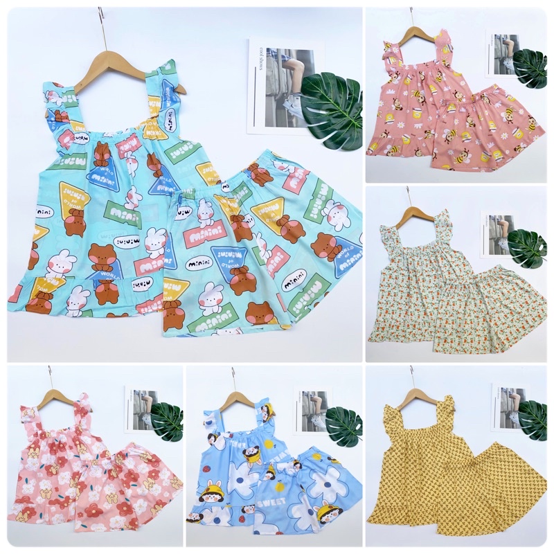 Đồ tole mặc nhà, bộ lanh nữ đùi F21 VNXK 40-70kg đồ bộ cánh tiên hai dây bản- Pigbabystore