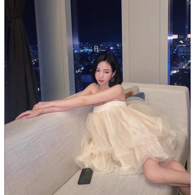 Đầm Babydoll Voan Phồng 2 Tầng ( Hàng Thiết Kế Loại 1 Có Kèm Quần Lót ) -319