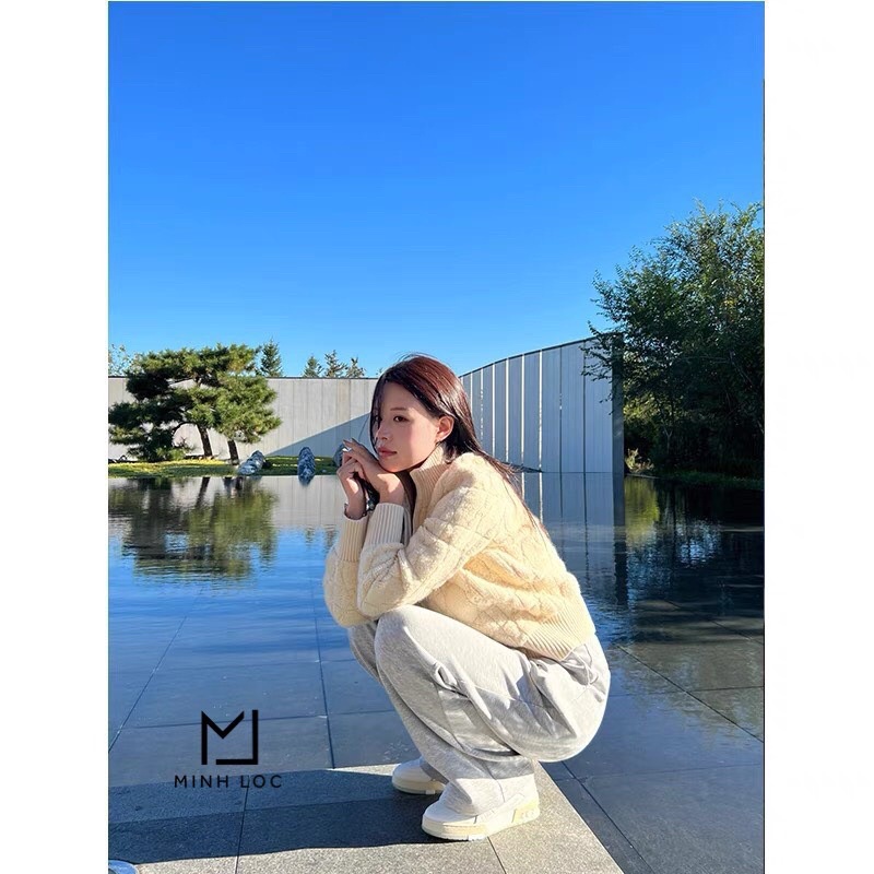 Áo khoác len lông cừu xinh