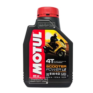 Dầu nhớt tổng hợp cao cấp cho xe tay ga Motul Scooter Power Le 5w40 800ml