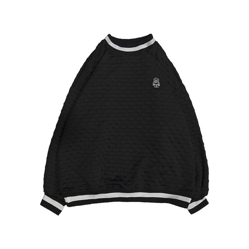 Áo nỉ Sweater dáng Oversize hoạ tiết caro 3D