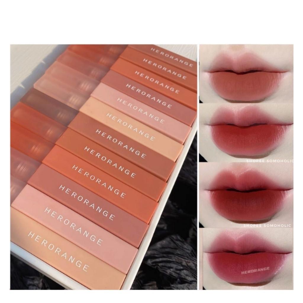 Son kem lì thân vuông Herorange mềm mịn môi và lâu trôi Nội địa Trung