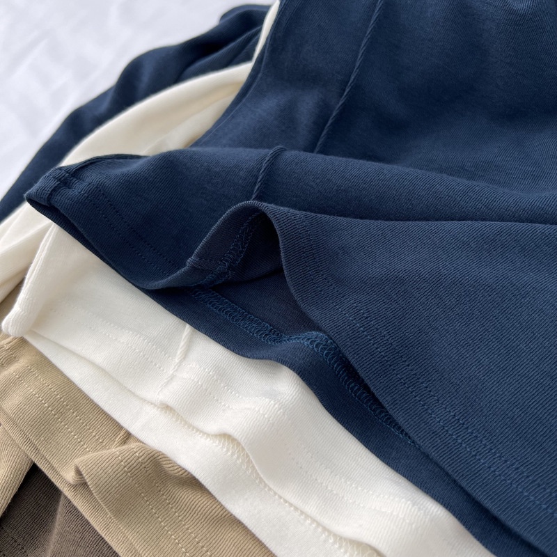 Áo Thun Sáp Mềm Tay Dài Cổ Tròn Màu Trơn Thời Trang Thu Đông Cho Nữ