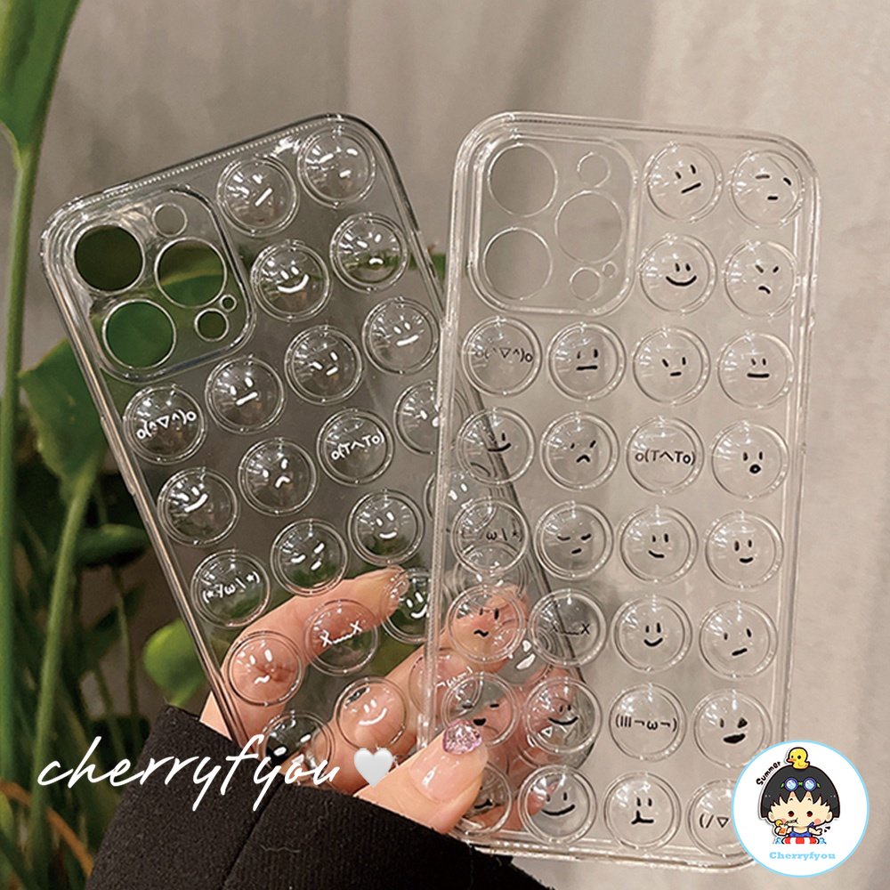 Ốp Điện Thoại TPU Dẻo Họa Tiết Mặt Cười Đơn Giản Chống Sốc Cho IPhone 14 13 12 11 Pro Max