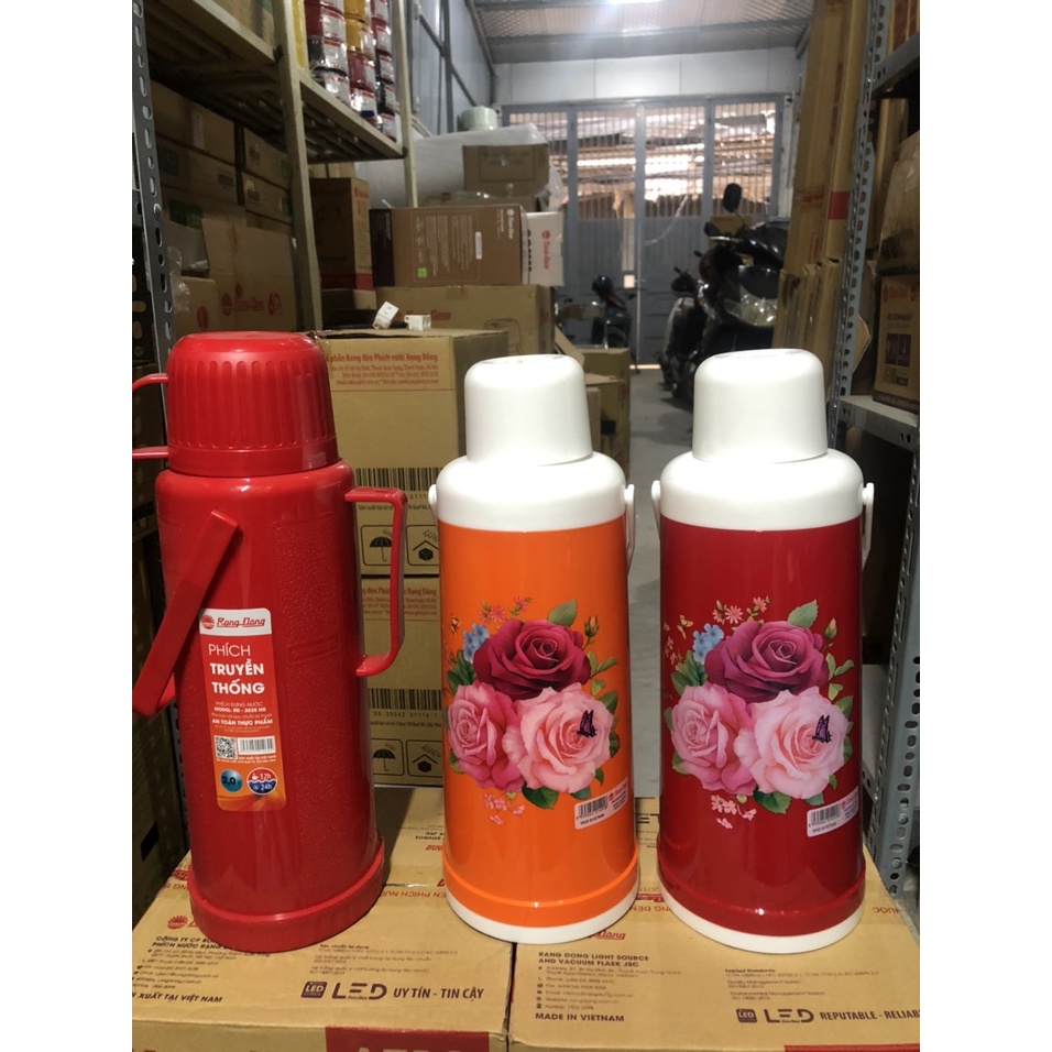 Phích đựng nước nóng giữ nhiệt 2Lit vỏ nhựa, ruột thuỷ tinh Rạng Đông Mã 2035N5 và 2035N3
