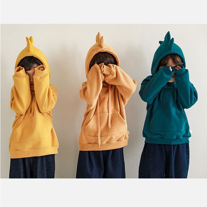 Áo dài tay hoodie bé trai bé gái chất nỉ bông dày dặn có mũ cho trẻ em mặc thu đông AO22045