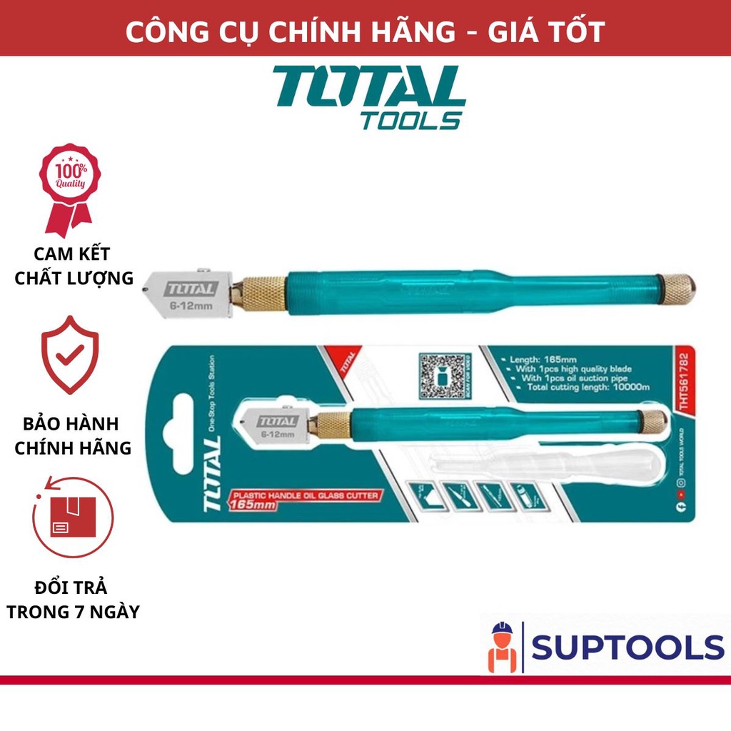 ĐỒ NGHỀ TOTAL Dao cắt kính tay cầm nhựa THT561782 [Chính Hãng 100%]