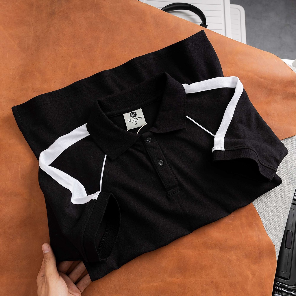 Áo Polo nam phối viền vải cotton poly trẻ trung, nam tính, thanh lịch, sang trọng AOPL15 - BEACON DENIM