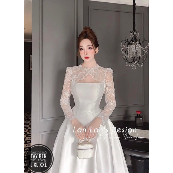 ĐẦM XOÈ TAY DÀI PHỐI LƯỚI BIGSIZE 1629