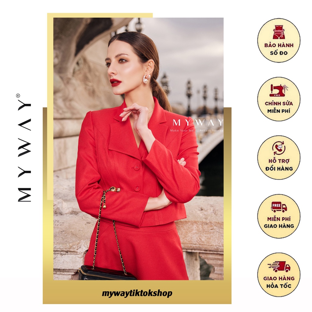 Set Áo Vest Chân Váy Xòe My Way Cao Cấp Sang Trọng 8MVB0951 - 8MCXB0252