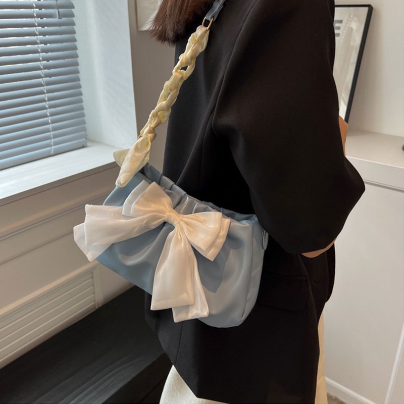 MISCHA Túi Đeo Chéo Vai Bằng Da PU Màu Trơn Thời Trang Hàn Quốc