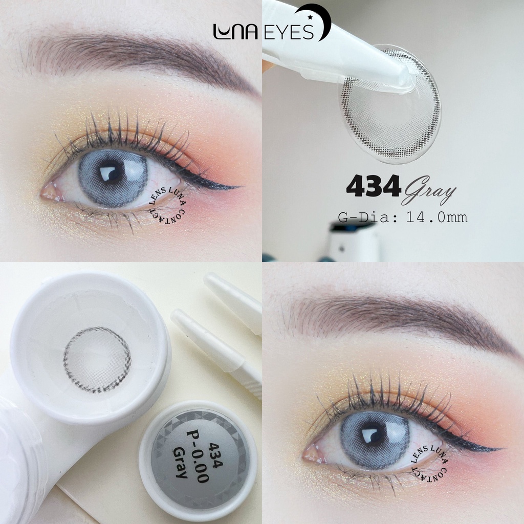 [1 year] Kính áp tròng LUNA EYES 434 GRAY - Lens size nhỏ