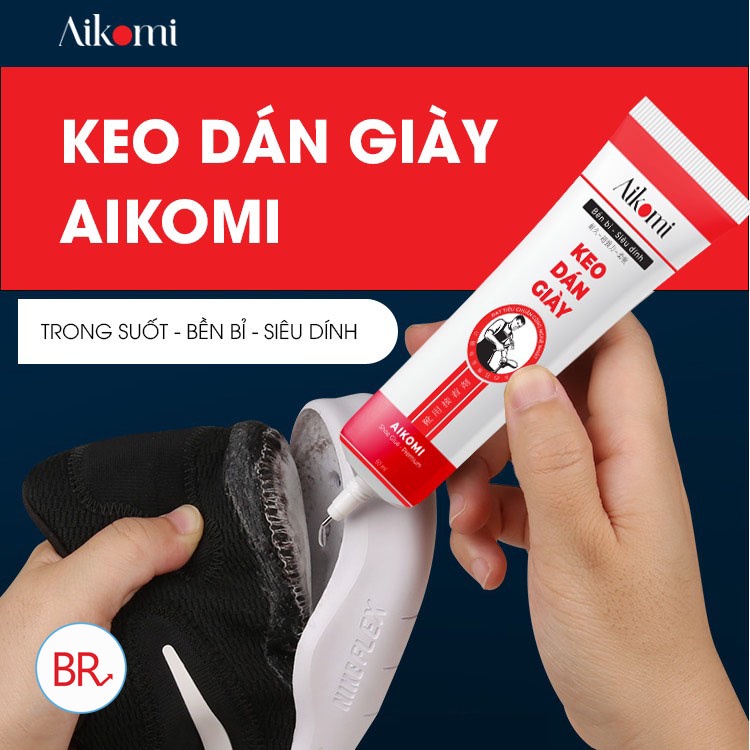Keo Aikomi dán giày đa năng siêu dính 60ml- Keo trong suốt dính giày, dép, túi xách, đồ nội thất 01799