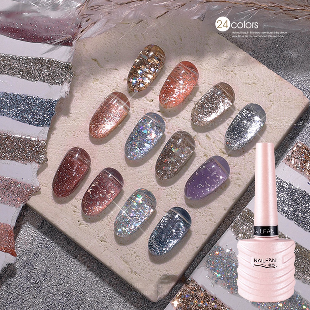 [Hàng mới về] Gel sơn móng tay kim tuyến lấp lánh không gây kích ứng