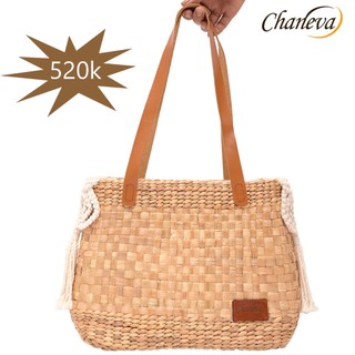 Túi xách lục bình quay da thật trang trí macrame túi công sở túi xách cao cấp handmade chaneva túi xách đi làm cho nữ