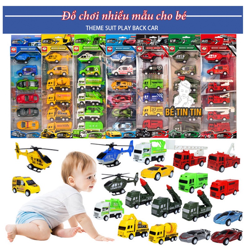 Đồ chơi ô tô mô hình công trình xây dựng Đồ Chơi TinTin cho bé thỏa sức đam mê (Sét 6 xe)